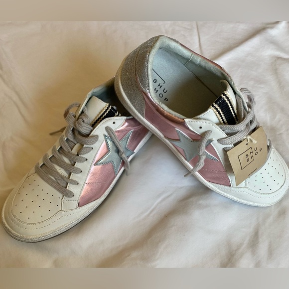 ShuShop Paz Metallic Pink Sneaker - Picture 5 of 8